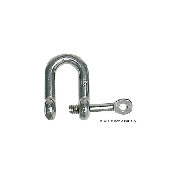 U-Schäkel mit unverlierbarem Stift AISI 316 6 mm - N°1 - comptoirnautique.com