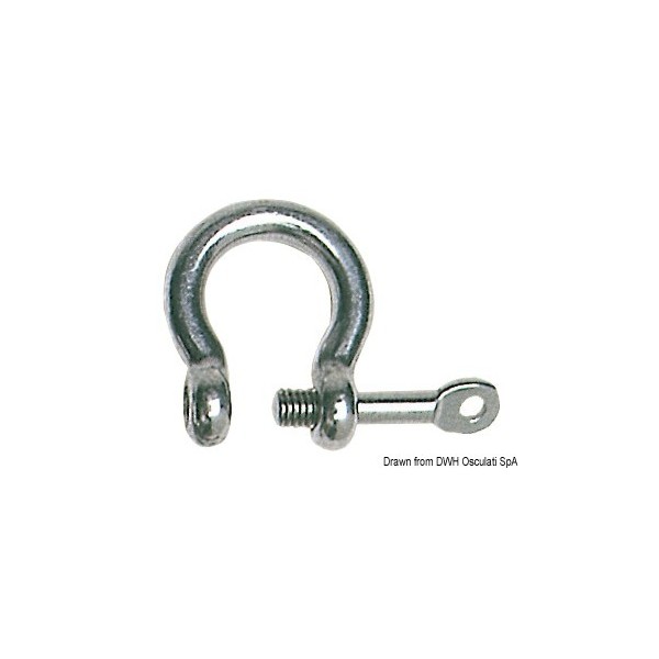 AISI 316 8 mm captive pin shackle, lyre model - N°1 - comptoirnautique.com 