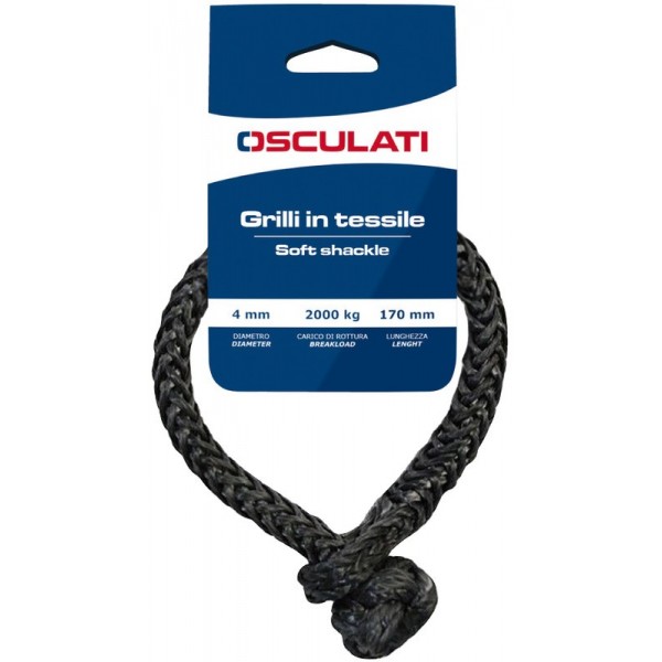 Heavy-duty grey textil shackle 3 mm (2 pcs.) - N°1 - comptoirnautique.com 