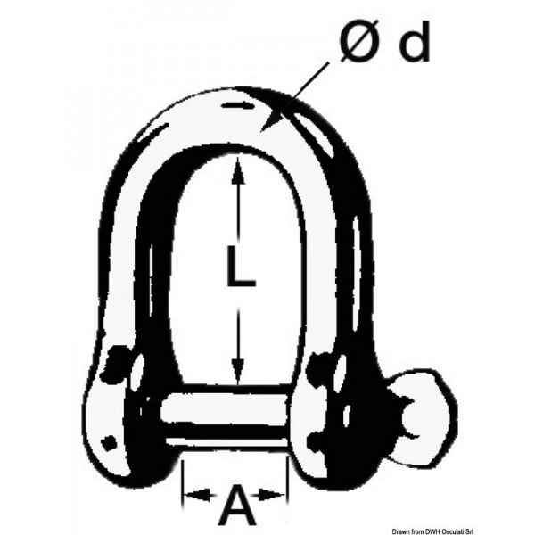 Schäkel aus verzinktem Stahl 5 mm - N°2 - comptoirnautique.com