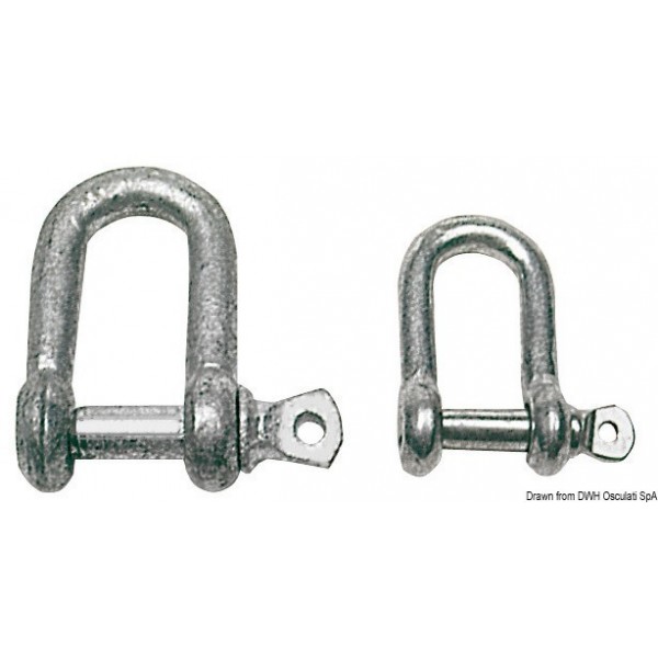 10 mm galvanized steel shackle - N°1 - comptoirnautique.com 