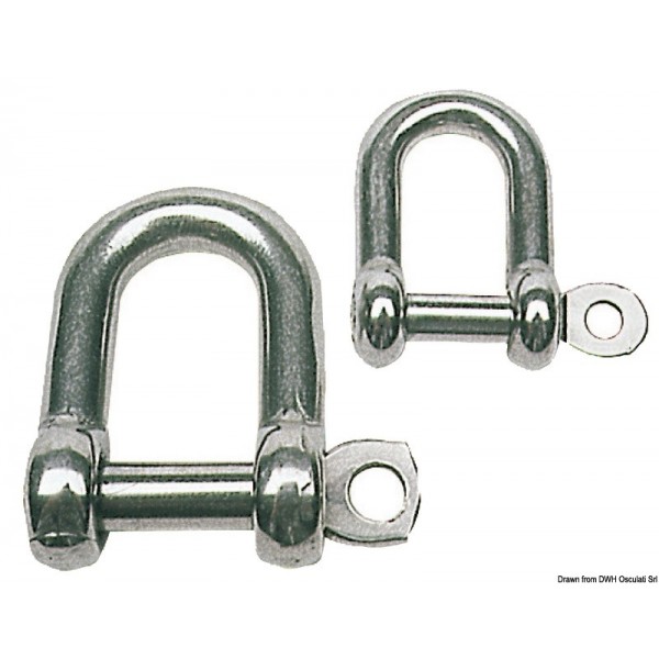 Grillete de acero inoxidable AISI 316 de 4 mm - N°1 - comptoirnautique.com