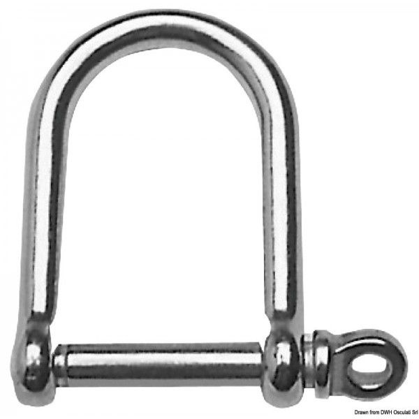 Extra large 5 mm stainless steel shackle - N°1 - comptoirnautique.com