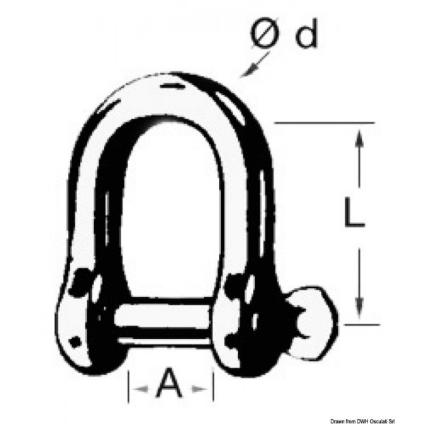 Extra breiter Schäkel aus Edelstahl 5 mm - N°2 - comptoirnautique.com