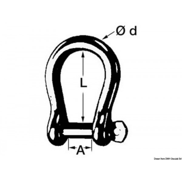 6 mm galvanized steel lyre shackle - N°2 - comptoirnautique.com