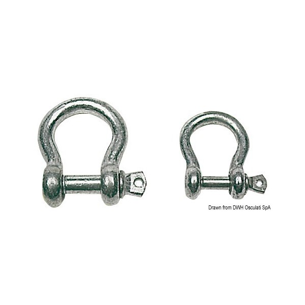 Manilha de 14 mm em aço galvanizado em forma de lira - N°1 - comptoirnautique.com