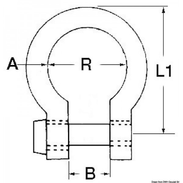 Manilha em lira de 4 mm AISI 316 - N°2 - comptoirnautique.com