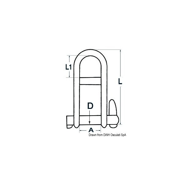 AISI 316 5 mm trigger lock shackle - N°2 - comptoirnautique.com