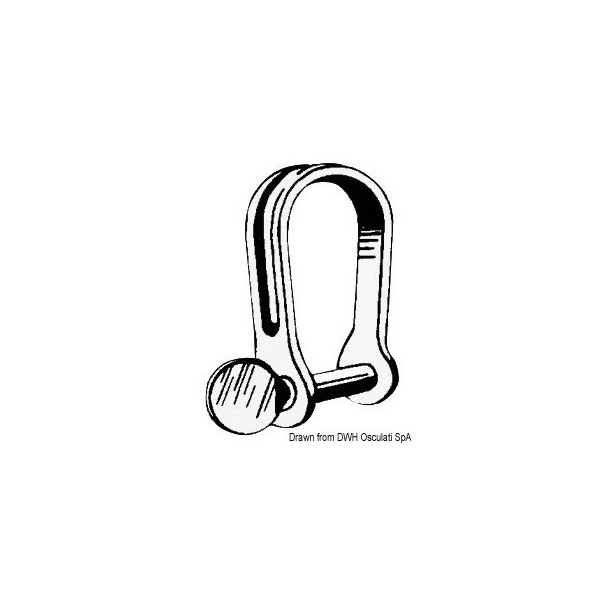 4 mm stainless steel short drawn shackle - N°1 - comptoirnautique.com