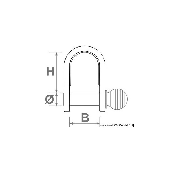 4 mm stainless steel short drawn shackle - N°2 - comptoirnautique.com