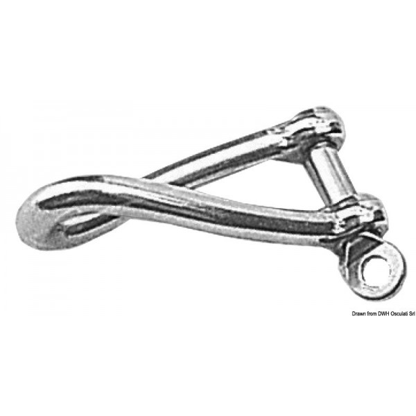 Manille torse en inox moulage de précision 8 mm  - N°1 - comptoirnautique.com