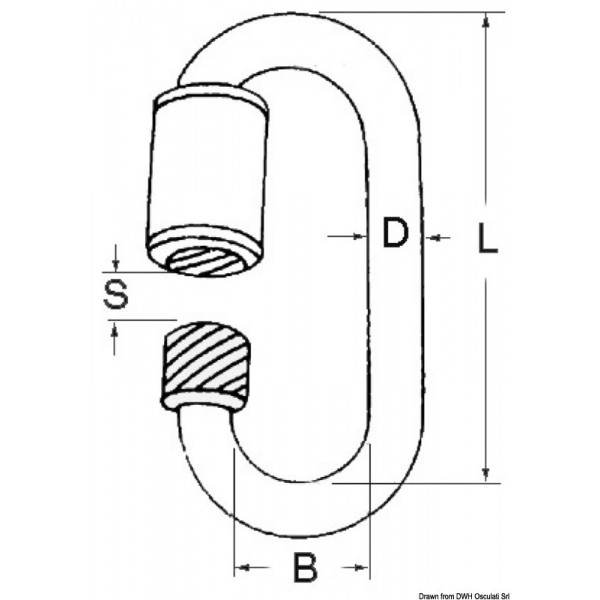 Karabiner mit Schraubverschluss AISI 316 4 mm - N°2 - comptoirnautique.com