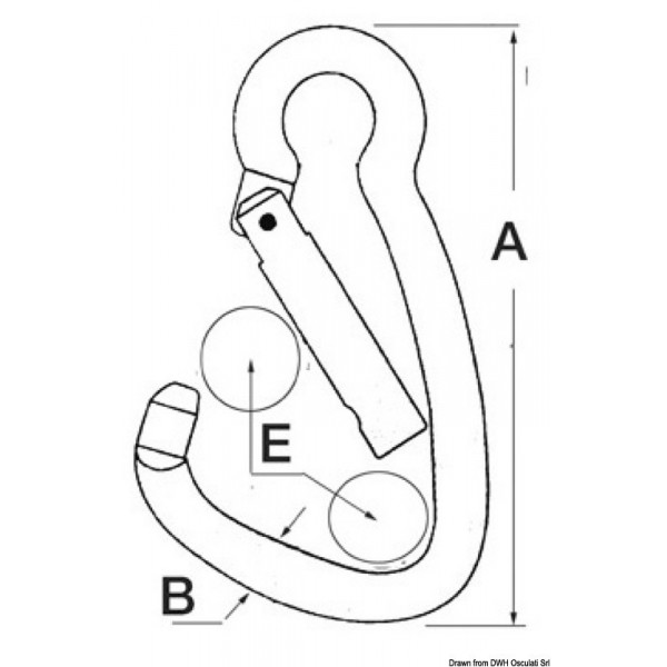 10 mm AISI 316 carabiner with wide opening - N°2 - comptoirnautique.com 