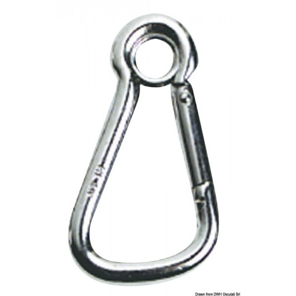 AISI 316 carabiner with large 10 mm eye - N°1 - comptoirnautique.com