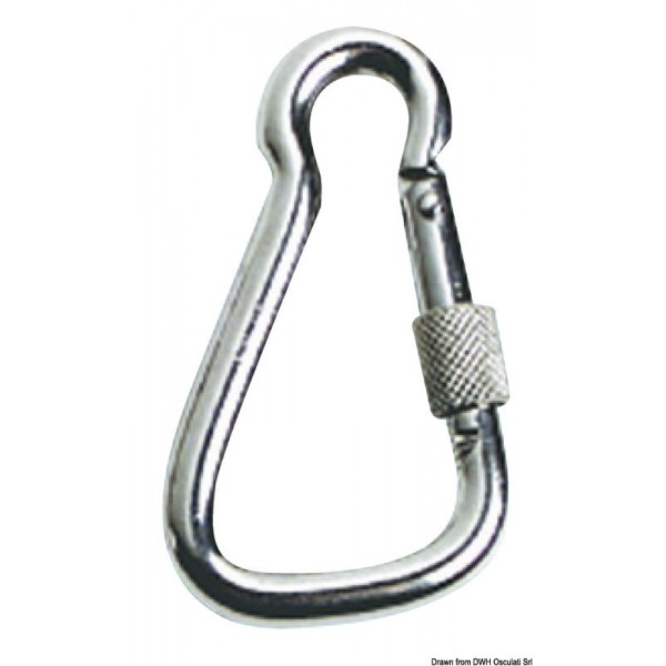 Moschettone in AISI 316, grande, anello di sicurezza da 23 mm - N°1 - comptoirnautique.com