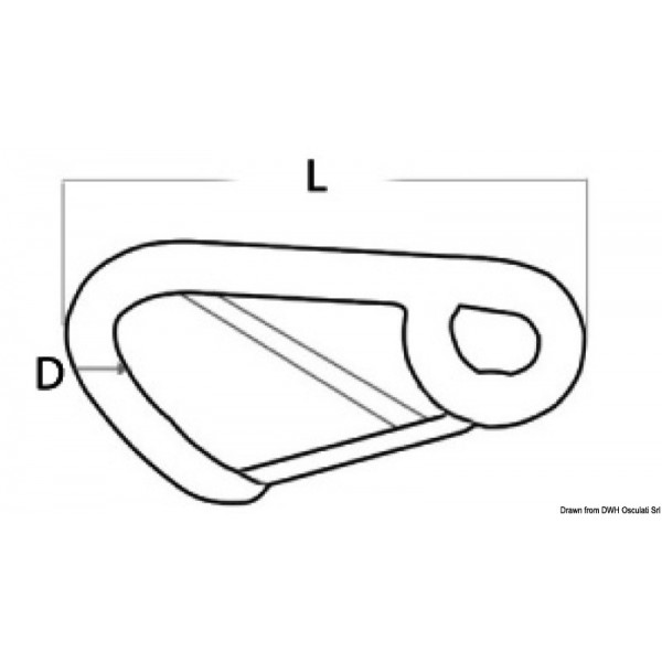 Moschettone in AISI 316, diametro grande 80 mm - N°2 - comptoirnautique.com