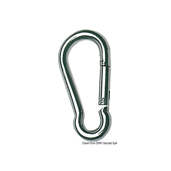 Carabiner AISI 316 polished without eye 3 mm - N°1 - comptoirnautique.com