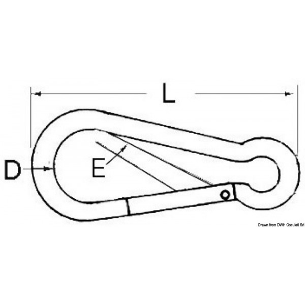 AISI 316 5 mm hook without protrusion - N°3 - comptoirnautique.com