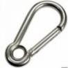 Carabiner hook with eye AISI 316 5 mm