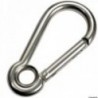 Gancio a moschettone in superficie con occhiello in AISI 316 12 mm