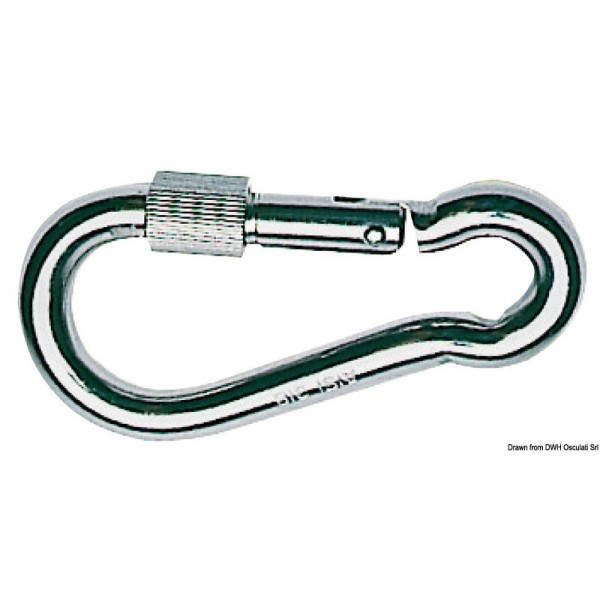 AISI 316 carabiner with 60 mm collar - N°1 - comptoirnautique.com