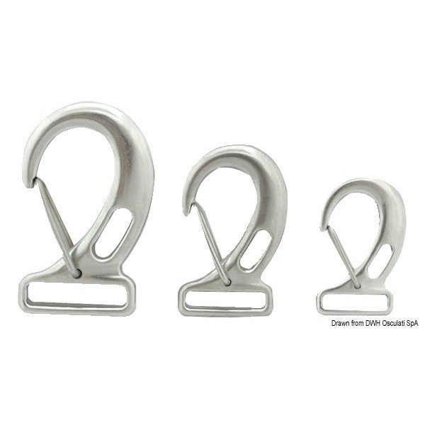 AISI 316 snap hook for 52x26 mm strap - N°1 - comptoirnautique.com