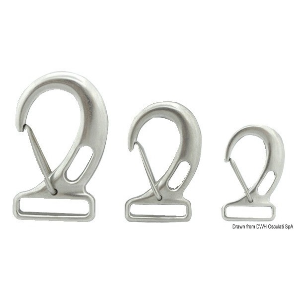 Moschettone in AISI 316 per reggia 52x26 mm - N°1 - comptoirnautique.com