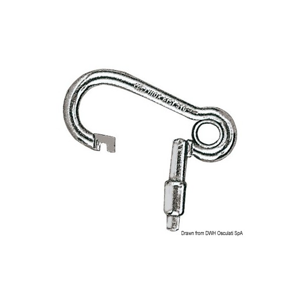 Mousqueton inox ouverture vers l'extérieur 60 mm  - N°1 - comptoirnautique.com