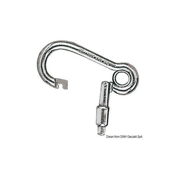 Moschettone in acciaio inox da 100 mm con apertura verso l'esterno - N°1 - comptoirnautique.com