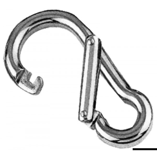 Asymmetrical carabiner AISI 316 80 mm - N°1 - comptoirnautique.com