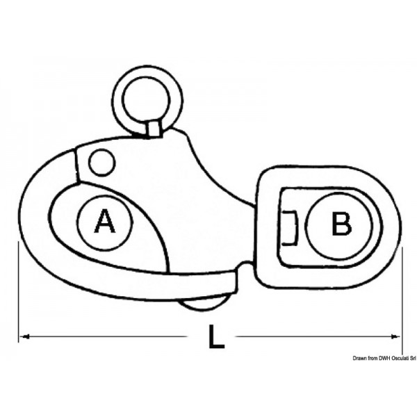 Carabiner for AISI 316 128 mm swivel-eye spinnaker - N°2 - comptoirnautique.com 