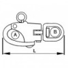 Moschettone a doppio snodo per punte in AISI 316 82 mm - N°2 - comptoirnautique.com