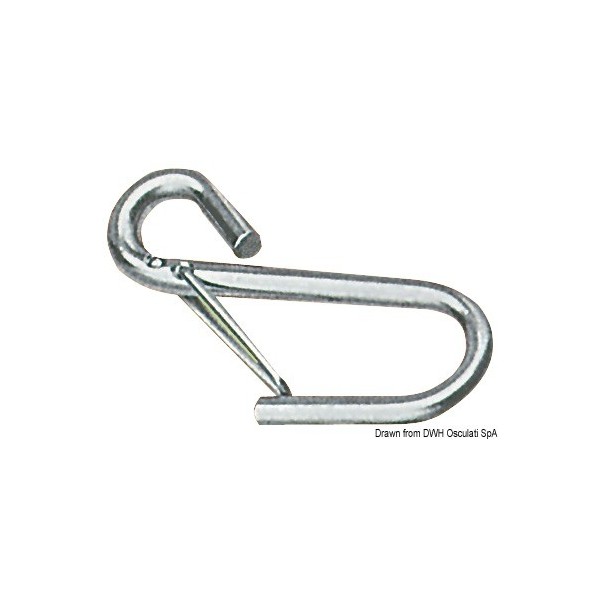 Gancio a molla in acciaio inox 95 mm - N°1 - comptoirnautique.com