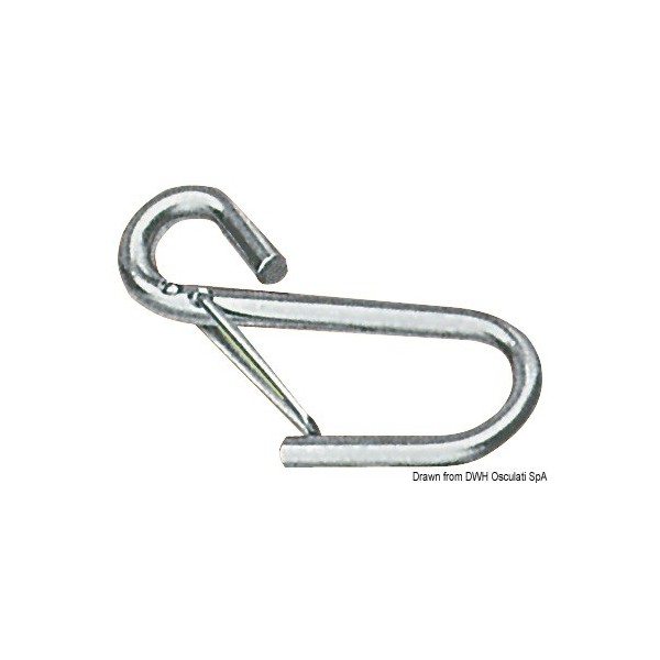 Stainless steel spring hook 95 mm - N°1 - comptoirnautique.com