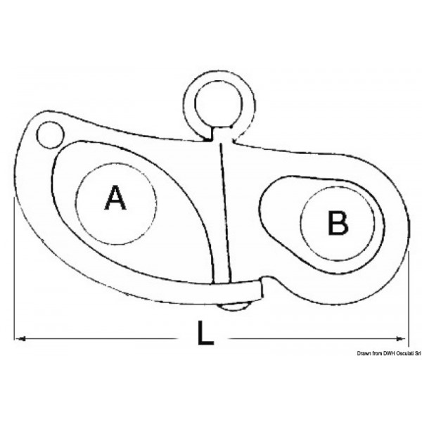 Gancho de spinnaker AISI 316 de 32 mm - N°2 - comptoirnautique.com 