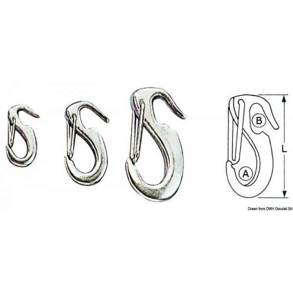 Stainless steel 90 mm knock-in carabiner - N°1 - comptoirnautique.com