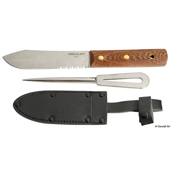 Kit: facas de aço inoxidável, estojo de couro pinoche - N°1 - comptoirnautique.com 
