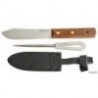 Kit: cuchillos de acero inoxidable funda de cuero pinoche