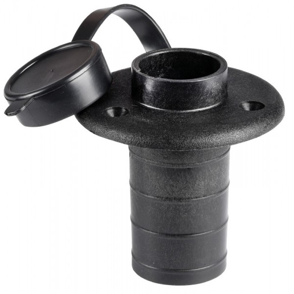 Base per asta da bandiera in plastica, montaggio a incasso 2 contatti, nero - N°1 - comptoirnautique.com