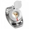 Base da incasso angolare in acciaio inox con 2 contatti bianchi
