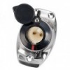 Base da incasso angolare in acciaio inox con 2 contatti neri - N°1 - comptoirnautique.com