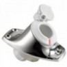Base angolare da incasso in acciaio inox con palo bianco rimovibile