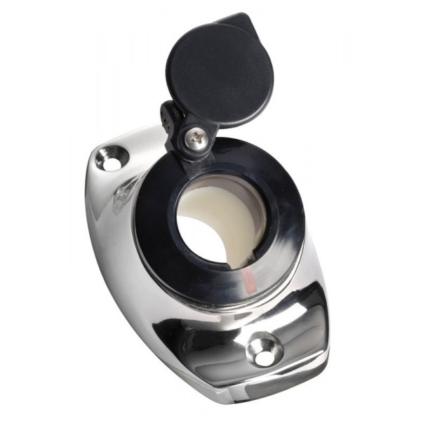 Base angolare da incasso in acciaio inox con asta nera rimovibile - N°1 - comptoirnautique.com