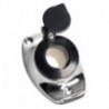 Base angolare da incasso in acciaio inox con asta nera rimovibile