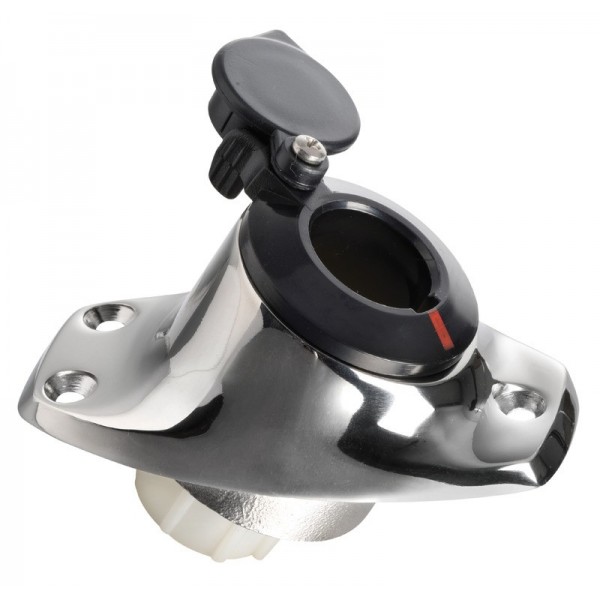 Base angolare da incasso in acciaio inox con asta nera rimovibile - N°2 - comptoirnautique.com
