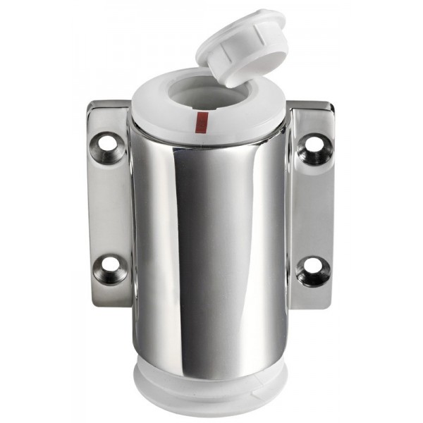 Base in acciaio inox con parete per palo a 3 contatti rimovibile, bianco - N°1 - comptoirnautique.com