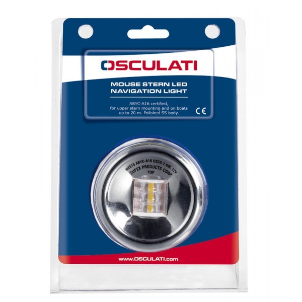 Luce di poppa LED Mouse di poppa in acciaio inox rotondo - N°3 - comptoirnautique.com