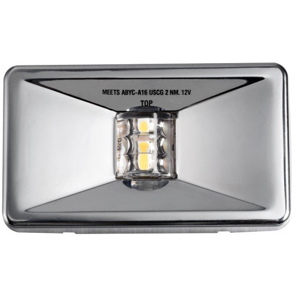 Mouse rettangolare in acciaio inox Fanale di poppa a LED - N°1 - comptoirnautique.com