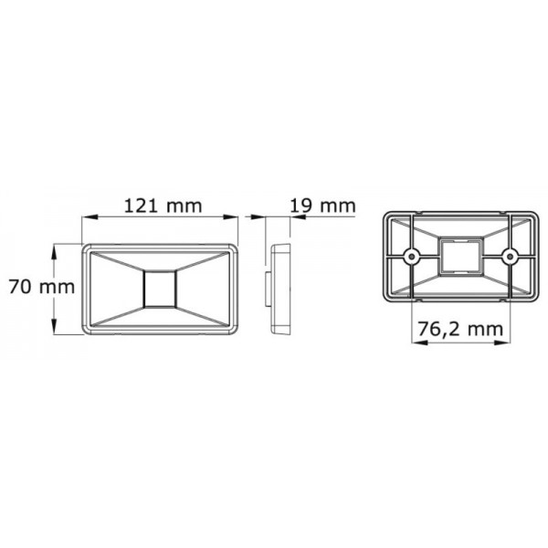 Mouse rettangolare in acciaio inox Fanale di poppa a LED - N°2 - comptoirnautique.com