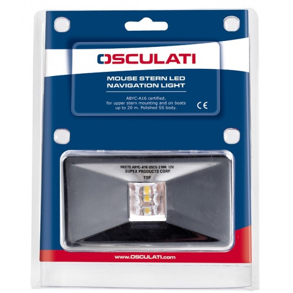 Mouse rettangolare in acciaio inox Fanale di poppa a LED - N°3 - comptoirnautique.com
